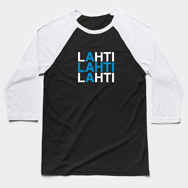 LAHTI Finnish Flag Baseball T-Shirt by eyesblau